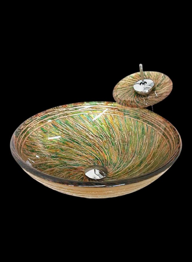 SGC Sikorite Glass Wash Basin Without Mixer Multicolor 
