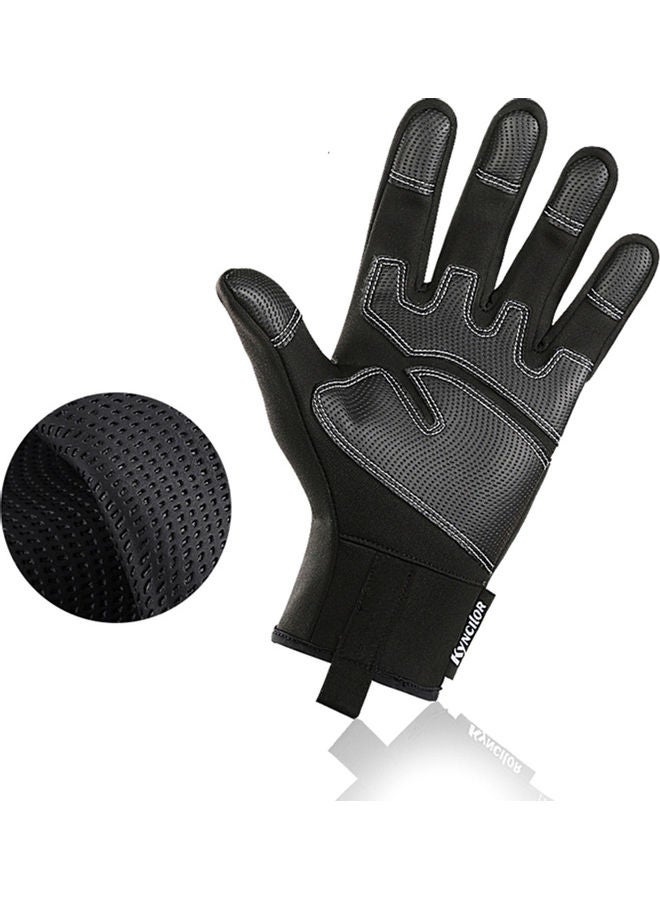 Generic Pair Of Sensitive Screen Touching Waterproof Back Zipper Gloves S  - Image 2