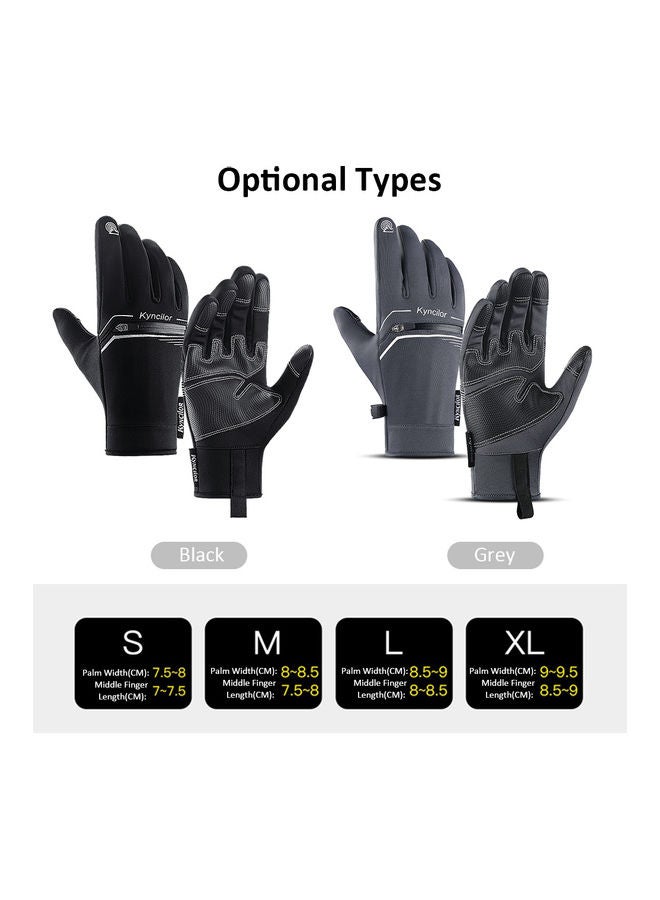Generic Pair Of Sensitive Screen Touching Waterproof Back Zipper Gloves XL  - Image 2