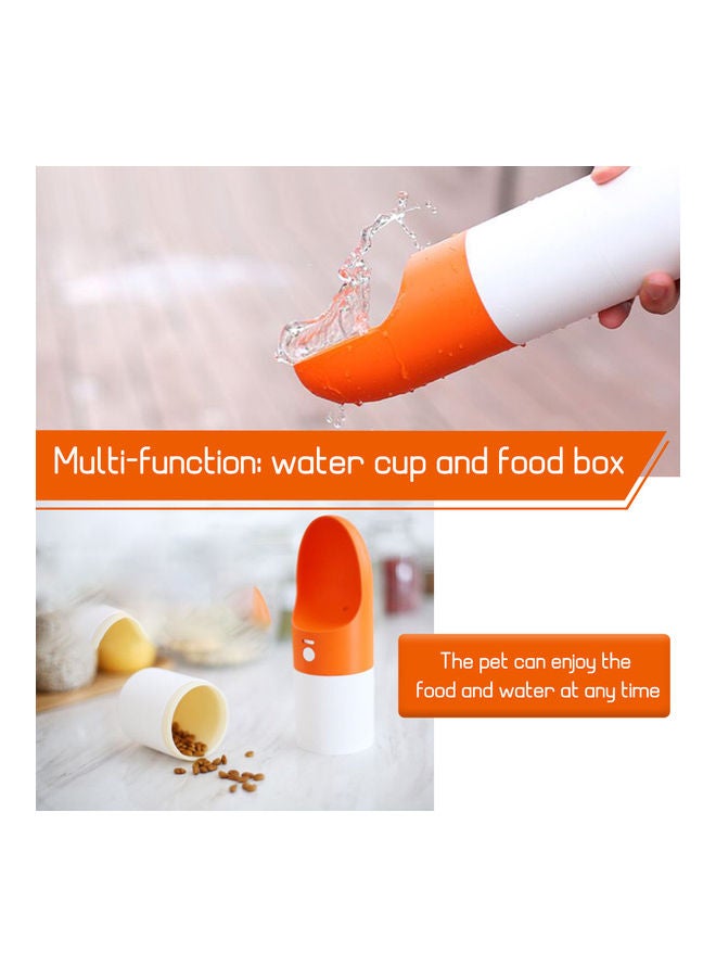 Walking Pet Travel Water Bottle With Food Container Grey/White 29 x 8cm - Image 2