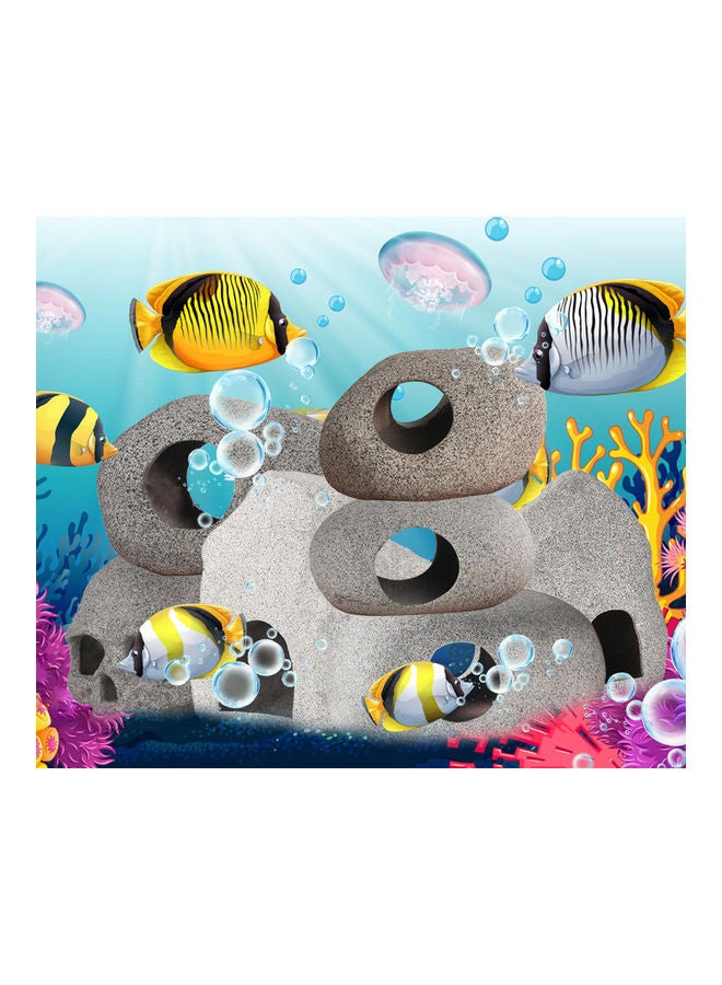 Generic Aquarium Ceramic Cave Decoration  Cichlid Stone Grey 9 x 6cm  - Image 5