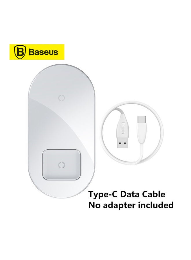 Baseus 2-in-1 Wireless Charger 15W White BS-W508 White - Image 1