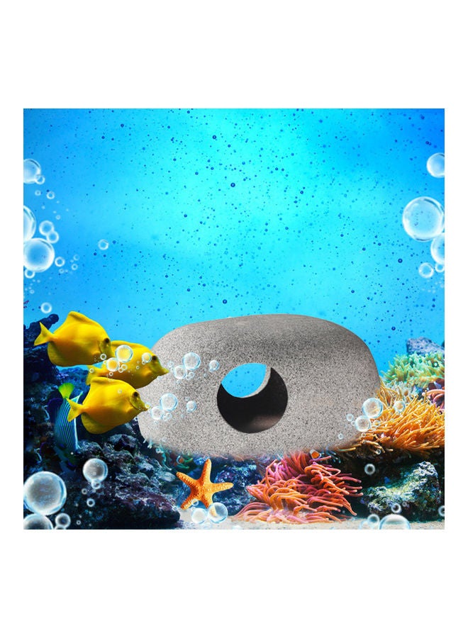Generic Aquarium Ceramic Cave Decoration Cichlid Stone Grey 18 x 15cm  - Image 2