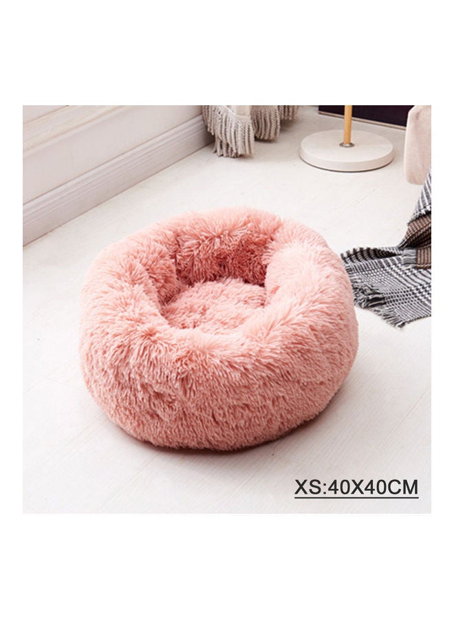 Portable Soft Donut Warm Bed Pink 40x40cm