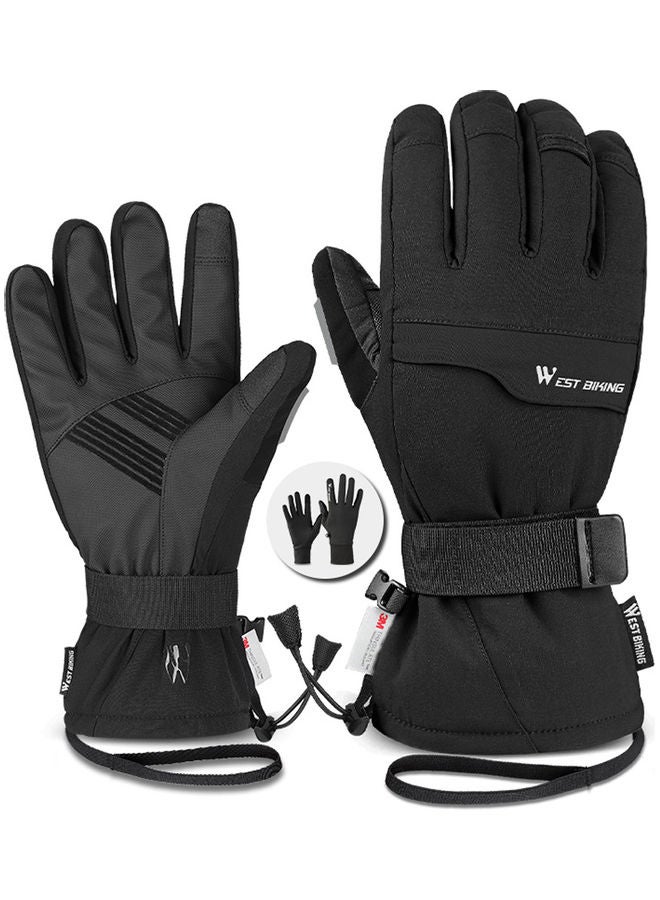 WEST BIKING Pair Of Double Layer Skiing Cycling Motorcycles Sports Gloves XL  - Image 1