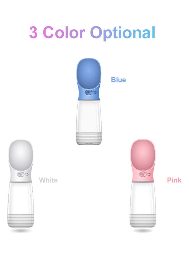 زجاجة مياه مع علبة طعام للكلاب مناسبة للمشي والسفر شفاف/وردي 26 x 8.20سم - Image 3