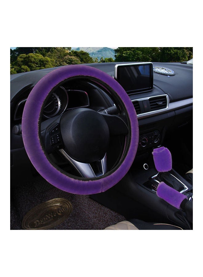 Generic Fluffy 3 pcs Steering Wheel / Handbrake / Gear Shift Cover - Image 1