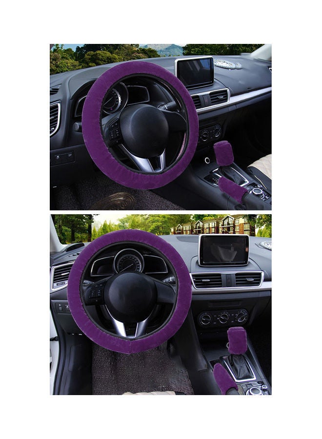 Generic Fluffy 3 pcs Steering Wheel / Handbrake / Gear Shift Cover - Image 4