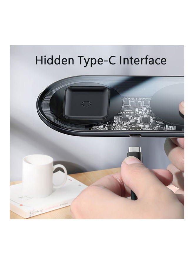 Baseus 2-in-1 Wireless Charger 15W White BS-W508 White - Image 2