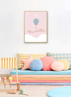 DECOREK Alhamdulillah Balloon Printed Canvas Painting Pink/White/Rose Gold 57 x 71 x 4.5cm  - Image 2