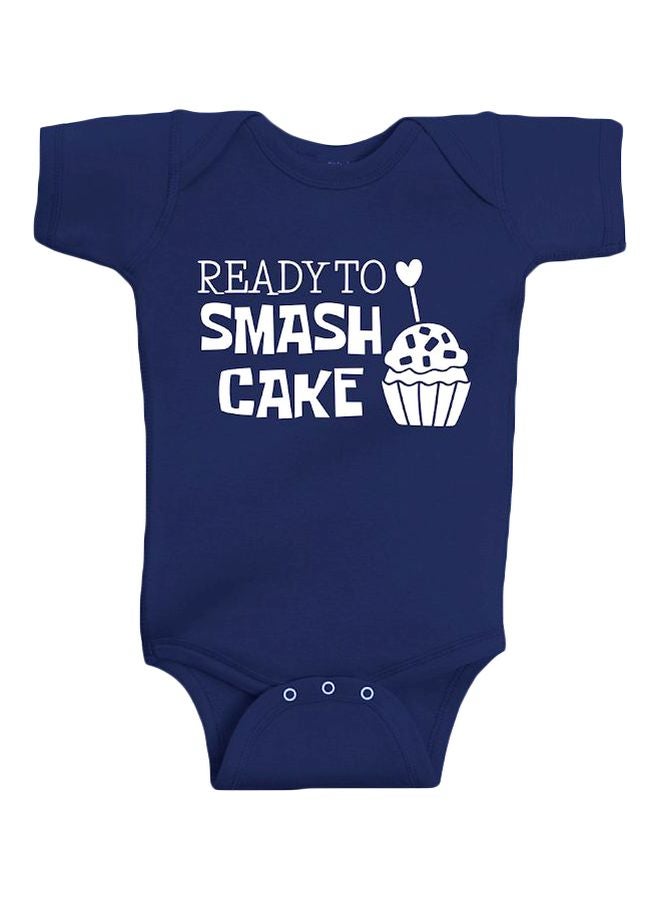 Twinkle Hands Ready To Smash Cake Printed Onesie Navy/White  - Image 1