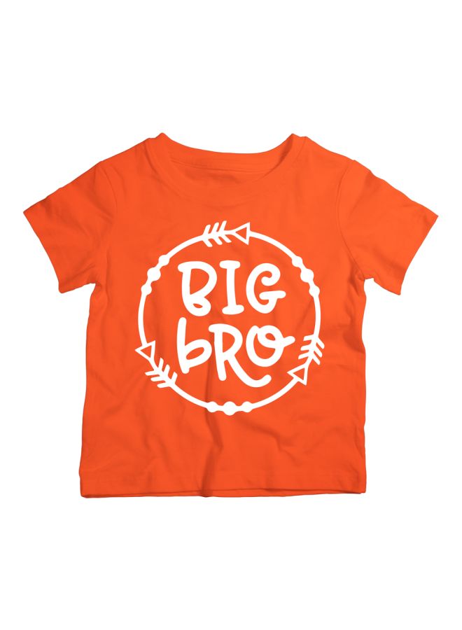 Twinkle Hands - Big Bro Printed T-Shirt Orange/White - Image 1
