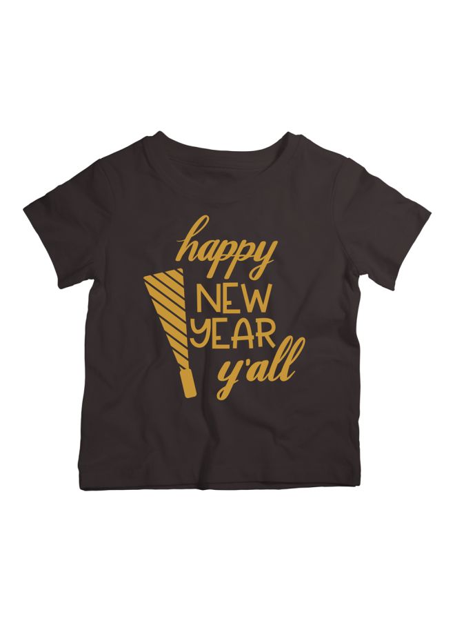 Twinkle Hands Happy New Year Y'all T-Shirt Black/Yellow - Image 1