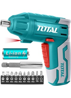 TOTAL 11-Piece Li-Ion Cordless Screwdriver Set 4V Light Green/Silver  - Image 2
