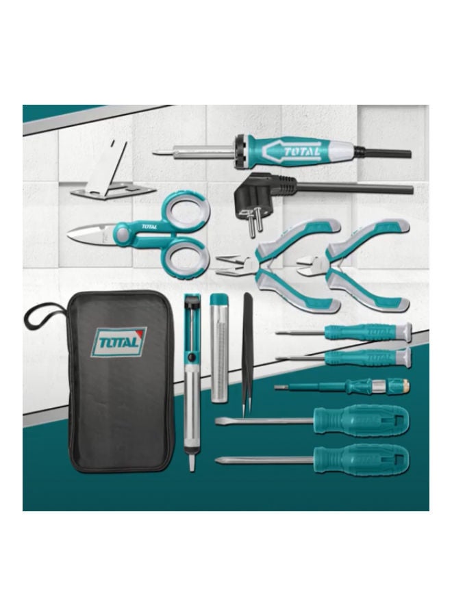 TOTAL - 13-Piece Telecom Tools Set Light Green/Black/Silver 3x40-5x75-125-140mm - Image 1