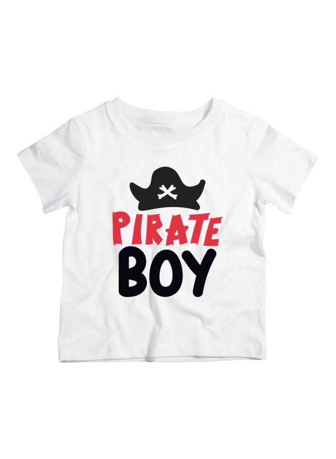 Twinkle Hands Pirate Boy Printed T-Shirt White/Black/Red - Image 1
