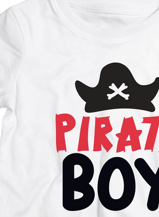 Twinkle Hands Pirate Boy Printed T-Shirt White/Black/Red - Image 4