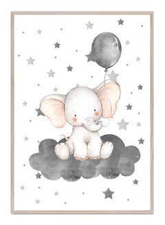 DECOREK Elephant Printed Canvas Painting Grey/White/Rose Gold 57 x 71 x 4.5cm  - Image 1