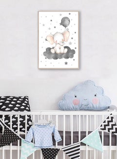 DECOREK Elephant Printed Canvas Painting Grey/White/Rose Gold 57 x 71 x 4.5cm  - Image 2