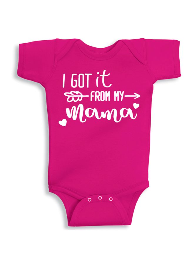 Twinkle Hands I Got It From My Mama Printed Onesie Pink/White - Image 1