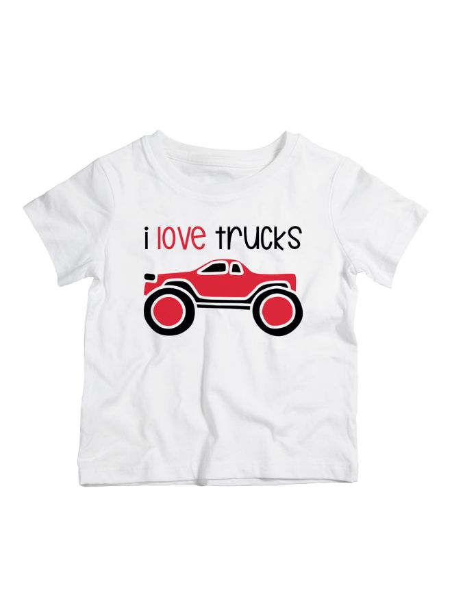 Twinkle Hands - I Love Trucks Printed T-Shirt White/Red/Black - Image 1