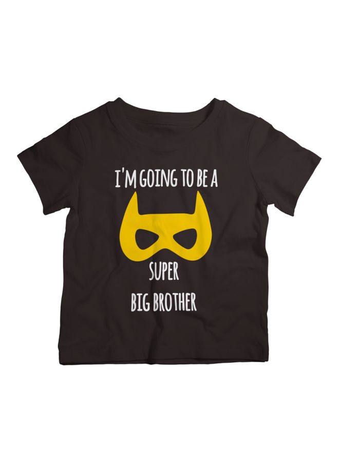 Twinkle Hands - I Am Going To Be A Super Big Brother Printed T-Shirt Black/White/Yellow - Image 1