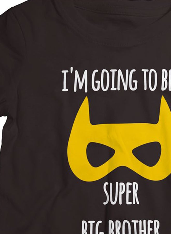 Twinkle Hands - I Am Going To Be A Super Big Brother Printed T-Shirt Black/White/Yellow - Image 1