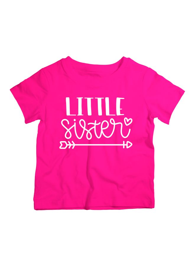 Twinkle Hands Little Sister Printed T-Shirt Pink/White - Image 1