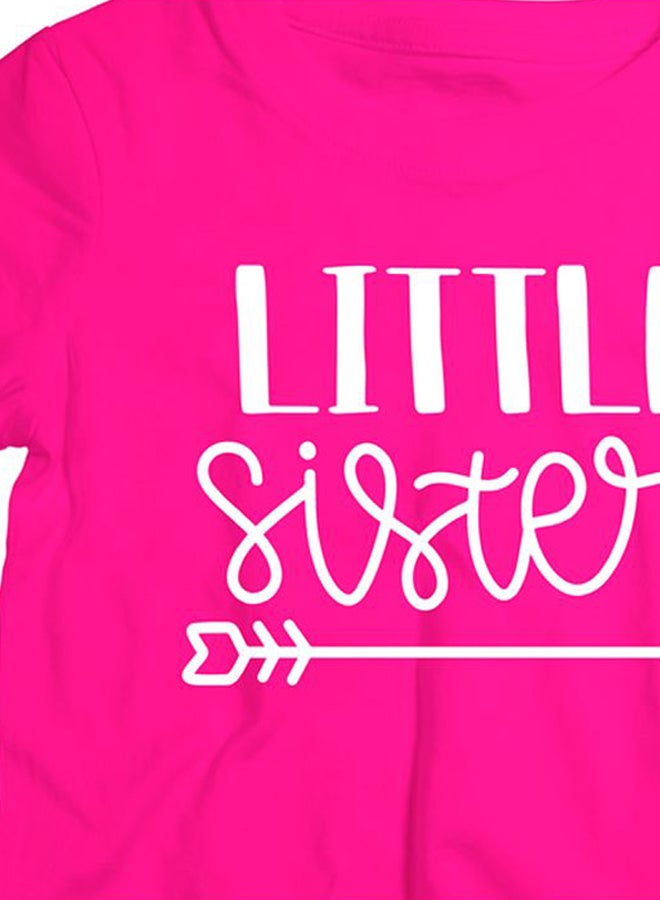 Twinkle Hands Little Sister Printed T-Shirt Pink/White - Image 3