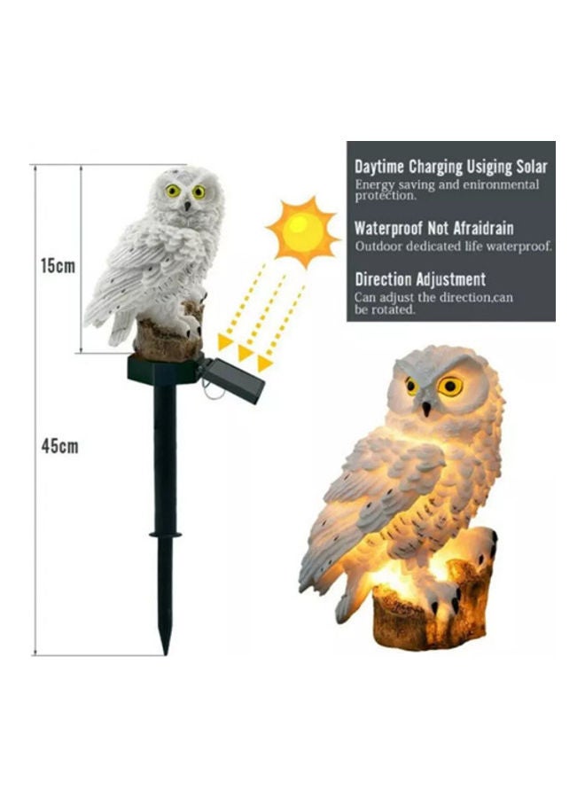 مصباح LED مقاوم للماء يعمل بالطاقة الشمسية بتصميم بومة بني 25سم - Image 3