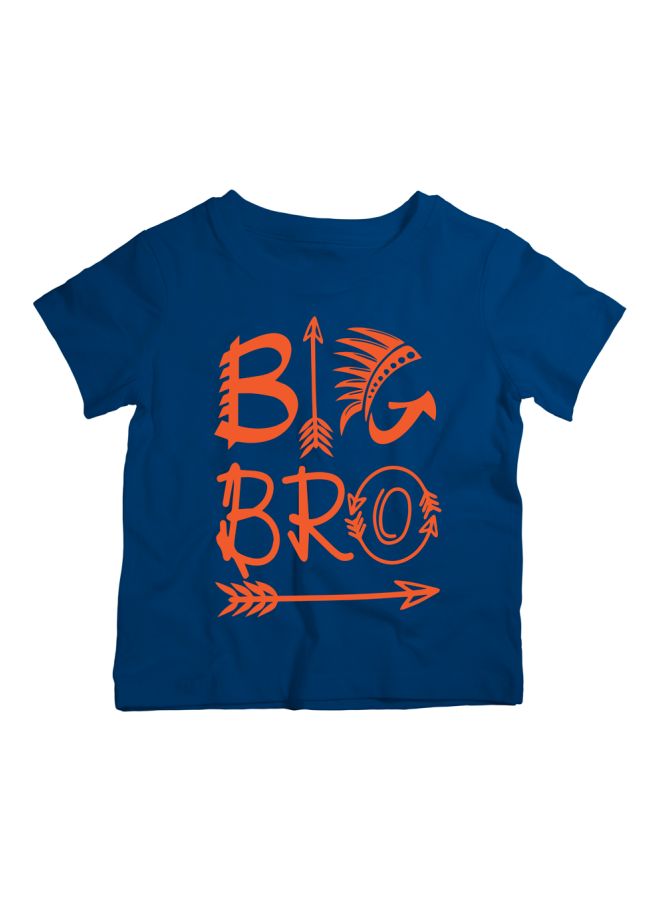Twinkle Hands - Big Bro Printed T-Shirt Navy/Orange - Image 1