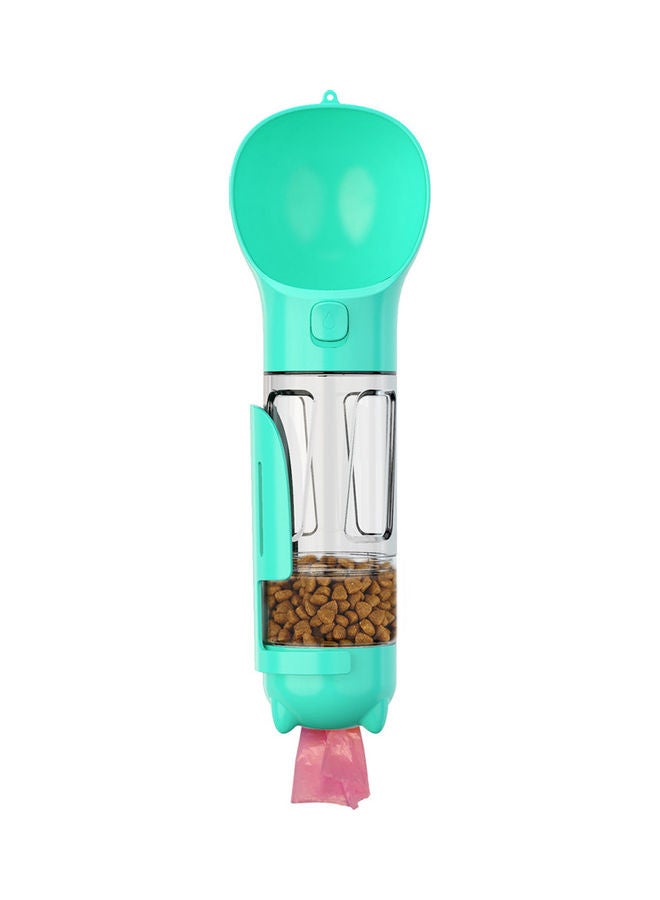 زجاجة مياه وعلبة طعام محمولة للحيوانات الأليفة مناسبة للسفر والأماكن الخارجية أزرق / فضي 32.7 x 9.7سم - Image 2