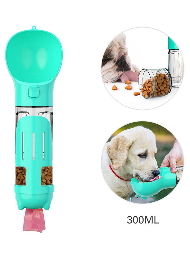 زجاجة مياه وعلبة طعام محمولة للحيوانات الأليفة مناسبة للسفر والأماكن الخارجية أزرق / فضي 32.7 x 9.7سم - Image 3