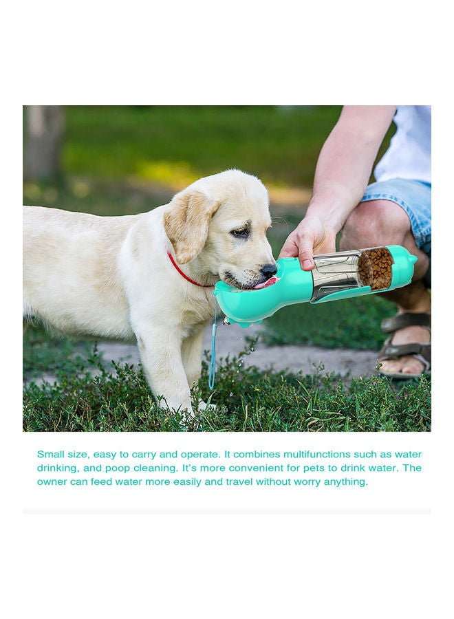 زجاجة مياه وعلبة طعام محمولة للحيوانات الأليفة مناسبة للسفر والأماكن الخارجية أزرق / فضي 32.7 x 9.7سم - Image 5