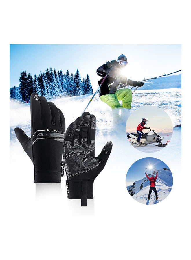 Generic Pair Of Sensitive Screen Touching Waterproof Back Zipper Gloves M  - Image 5