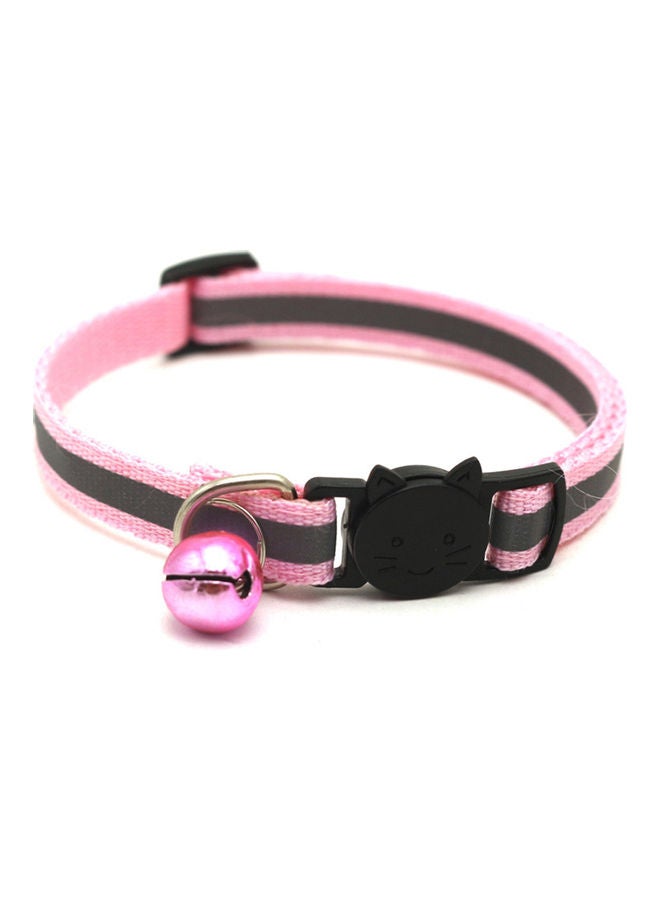 Reflective Patch Release Buckle Bell Tightness Pet Collar Pink/Grey 15 x 1cm - v1607529092/N42920058A_2