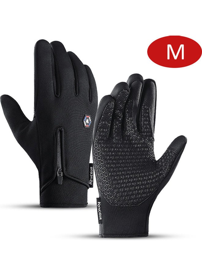 Generic Pair Of Anti-Slip Sensitive Screen Touching Hand Warmer Gloves M  - Image 1