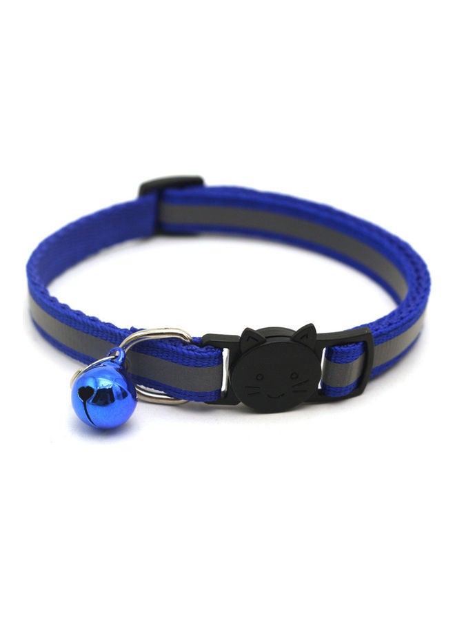 Reflective Patch Release Buckle Bell Tightness Pet Collar Blue/Grey 15 x 1cm - Image 1