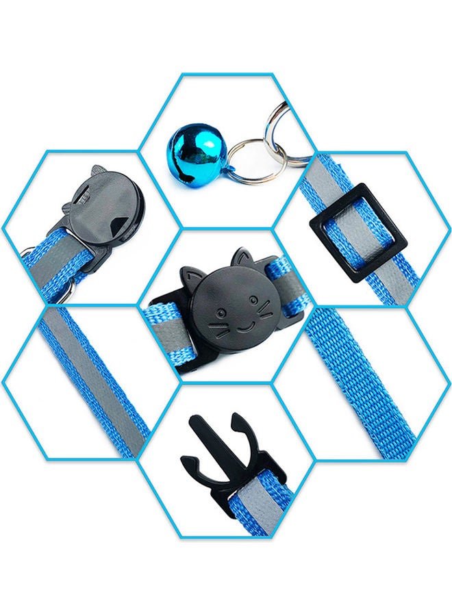 Reflective Patch Release Buckle Bell Tightness Pet Collar Blue/Grey 15 x 1cm - Image 2