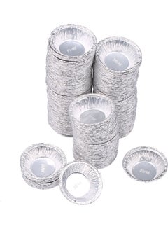 قالب تارت البيض برتغالي 250 قطعة فضي 42.00 x 8.00 x 8.00سم