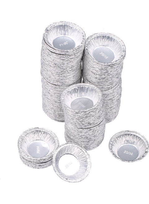 Egg Tart Mould Portuguese 250 Pcs Silver 42.00 x 8.00 x 8.00cm
