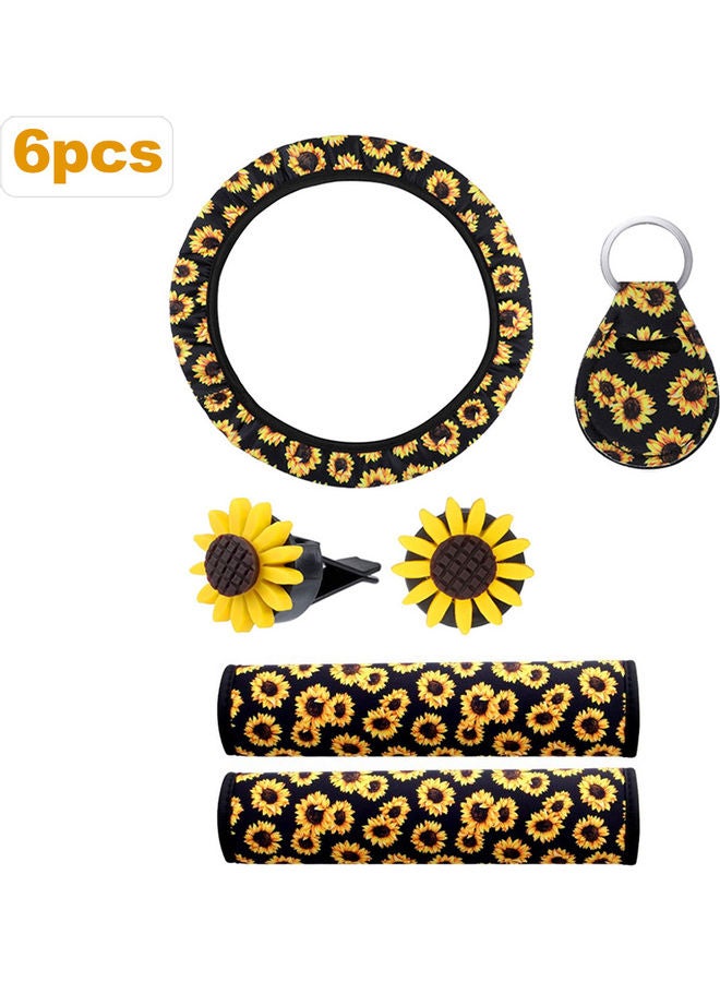Generic - 6 Pieces Sunflower Car Accessories Set - Image 1