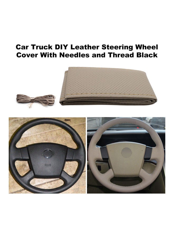 Car Truck DIY Leather Steering Wheel Cover with Needles and Thread - Image 3