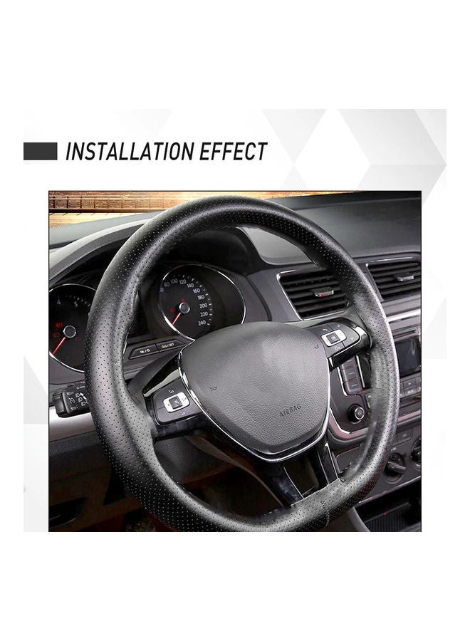 Generic Car Truck DIY Leather Steering Wheel Cover with Needles and Thread  - Image 5