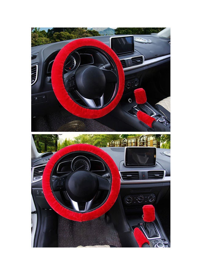 Generic Fluffy 3 pcs Steering Wheel / Handbrake / Gear Shift Cover - Image 5