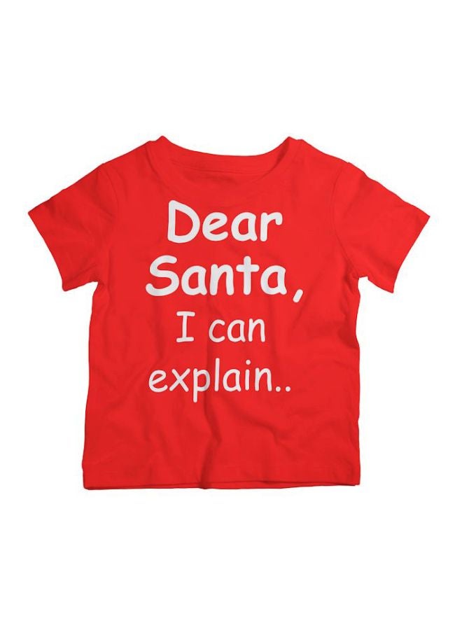 Twinkle Hands Dear Santa I Can Explain Printed T-Shirt Red/White - Image 1