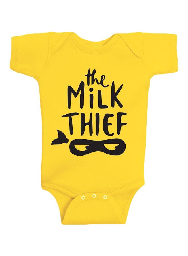 Twinkle Hands - The Milk Thief Printed Onesie Yellow/Black - Image 1