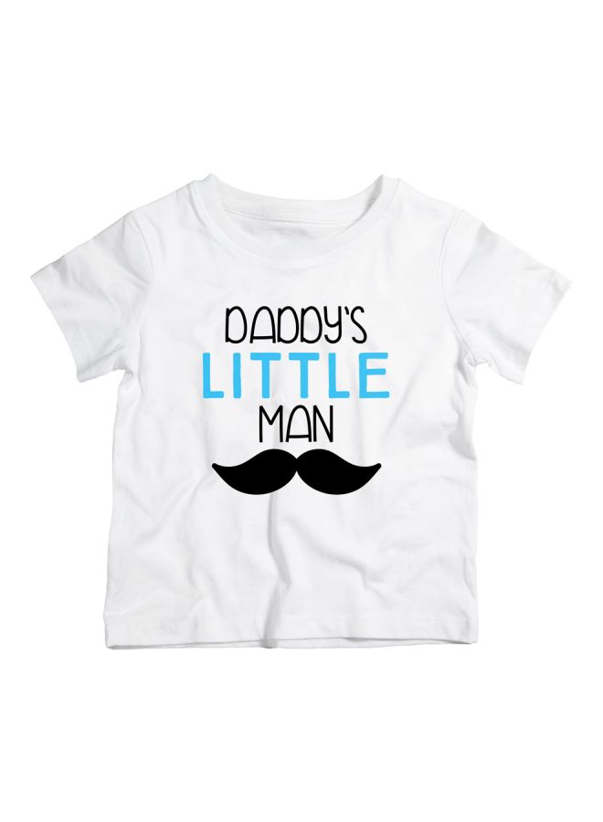 Twinkle Hands Daddy's Little Man Printed T-Shirt White/Black/Blue - Image 1
