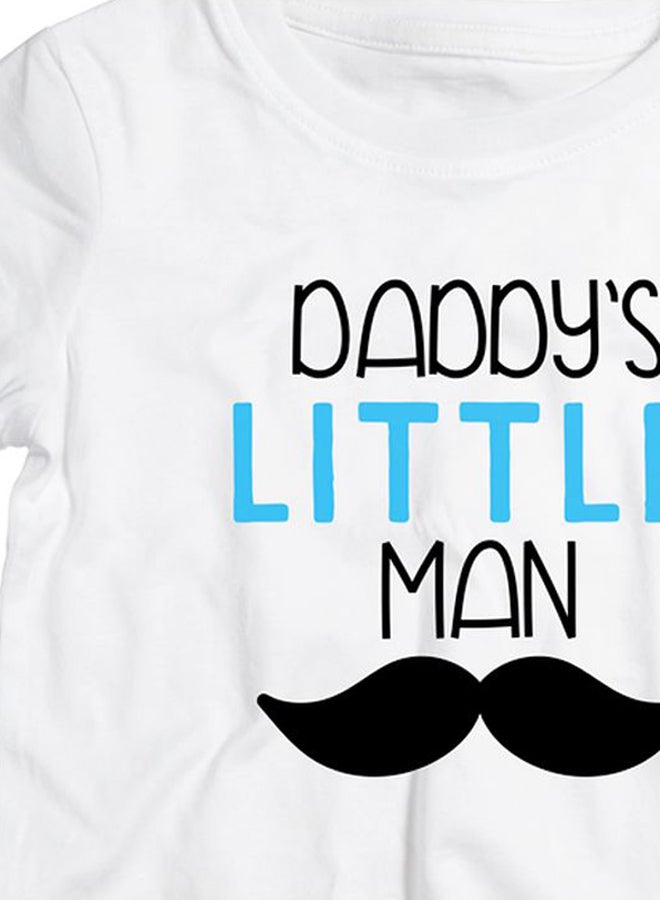 Twinkle Hands Daddy's Little Man Printed T-Shirt White/Black/Blue - Image 2