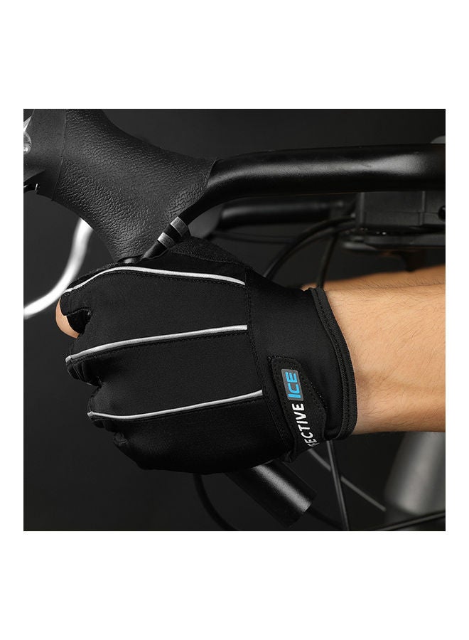 قفازات نصف إصبع رياضية مناسبة لقيادة الدراجات الهوائية مع شرائط عاكسة 0.045كيلوجرام - Image 3